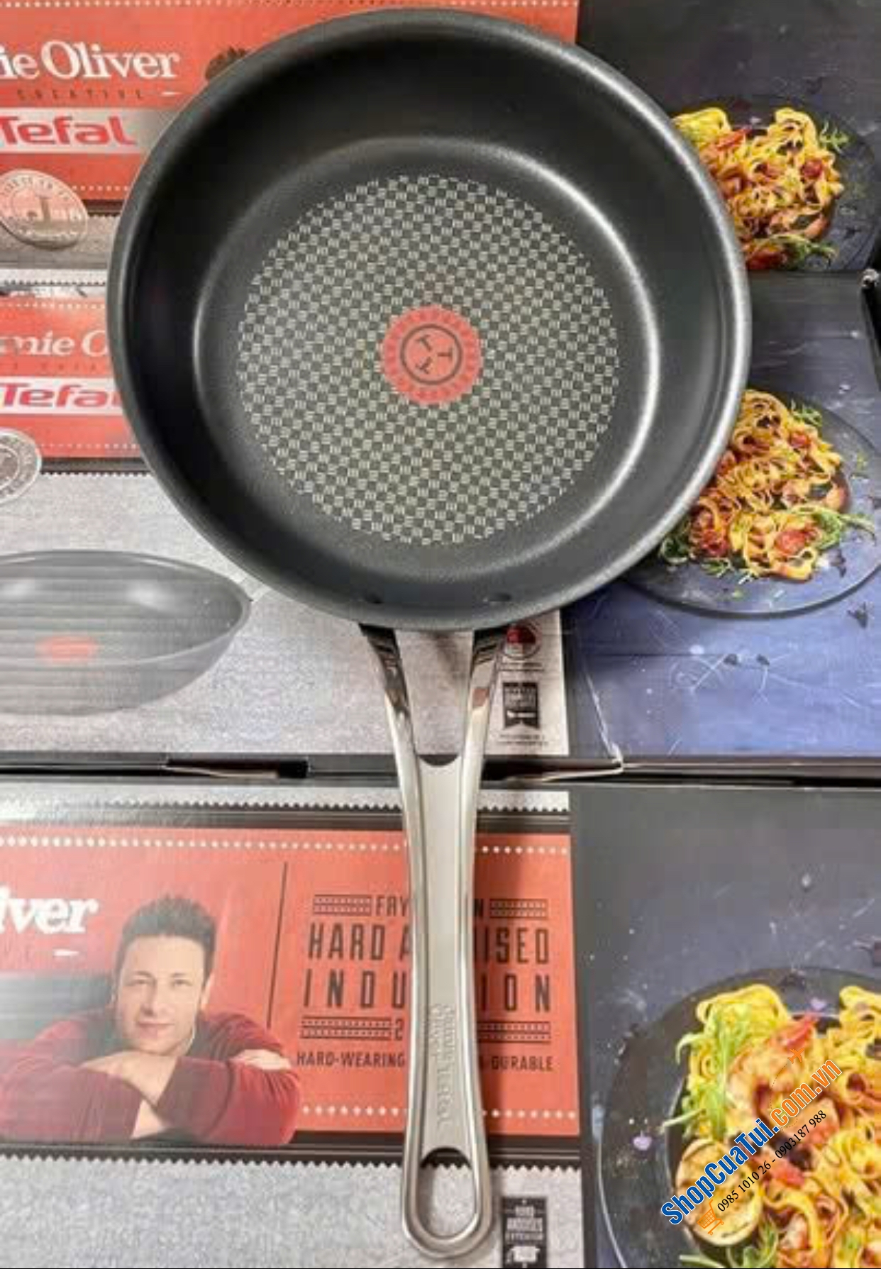 Chảo chống dính Tefal Jamie Oliver Hard Anodized 24cm.