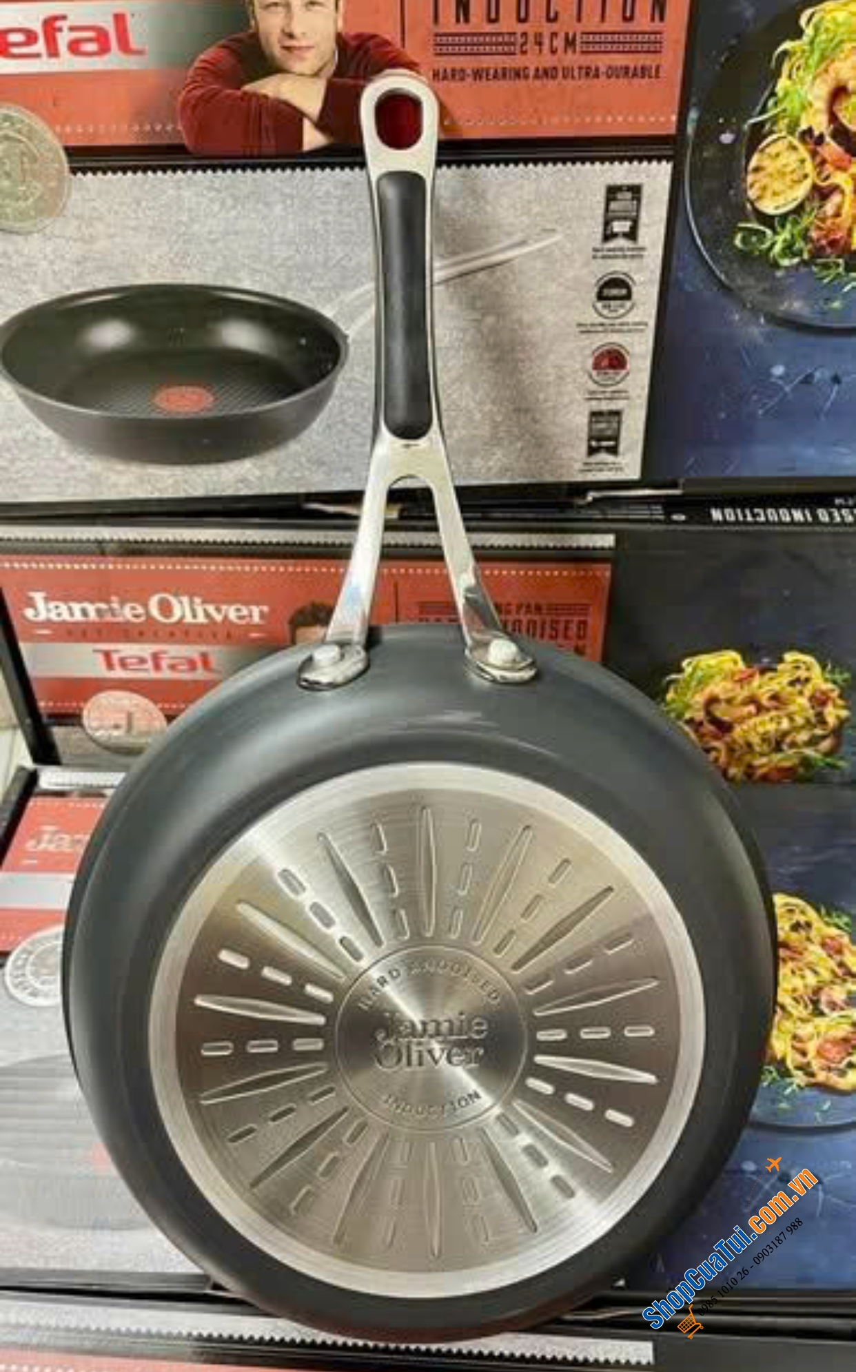 Chảo chống dính Tefal Jamie Oliver Hard Anodized 24cm.