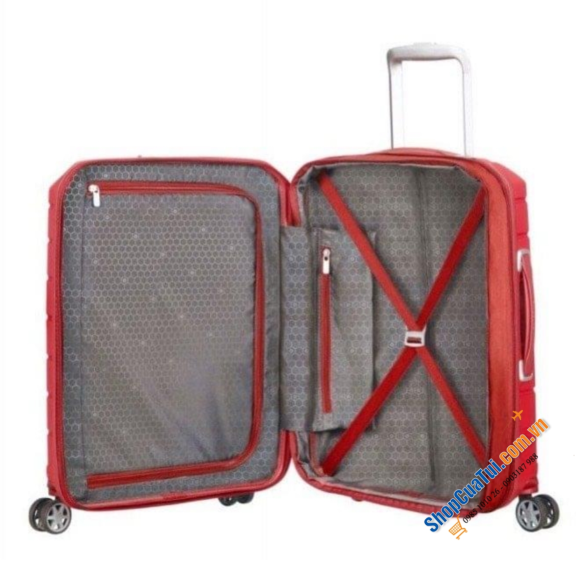 Valy Samsonite Flux Spinner - thế hệ vali polypropylen có khóa kéo hoàn toàn mới đủ 3 size 20, 24, 28 inch