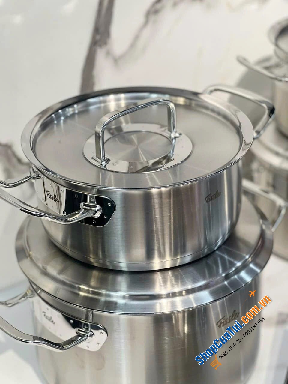 BỘ NỒI TỪ CAO CẤP FISSLER ORIGINAL PROFI PURE - 6 MÓN VUNG THÉP, ĐẸP TINH TẾ đến từng chi tiết.