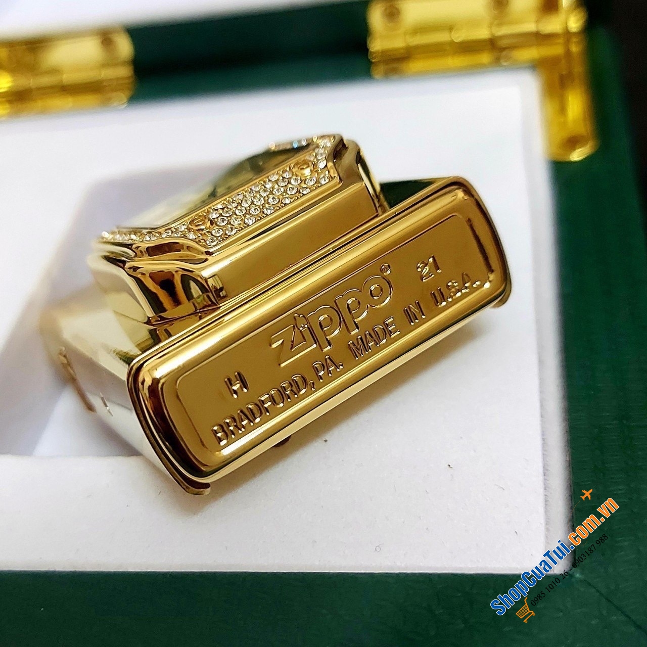 Bật lửa ZIPPO Time mạ vàng Gold 18k