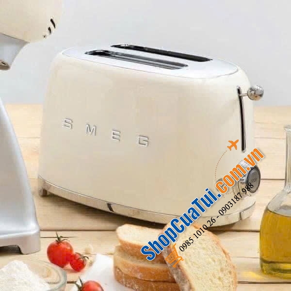 MÁY NƯỚNG BÁNH MỲ SMEG TSF01CREU MÀU KEM.