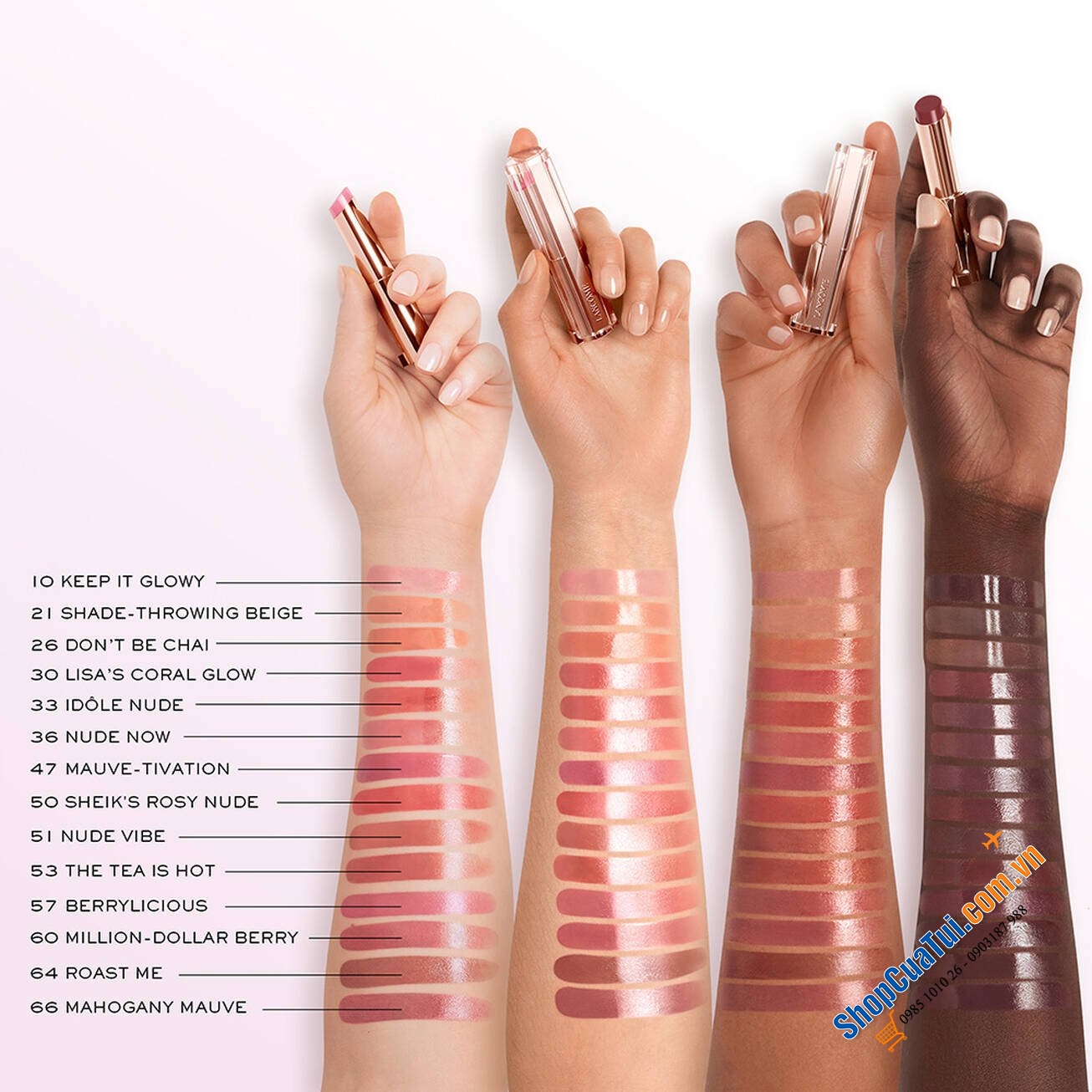 Phiên bản giới hạn: Bộ Lip Idôle Butterglow Set (Butterglow 10 + Butterglow 60) - Set 2 thỏi son Idôle Lip Butterglow từ Lancôme