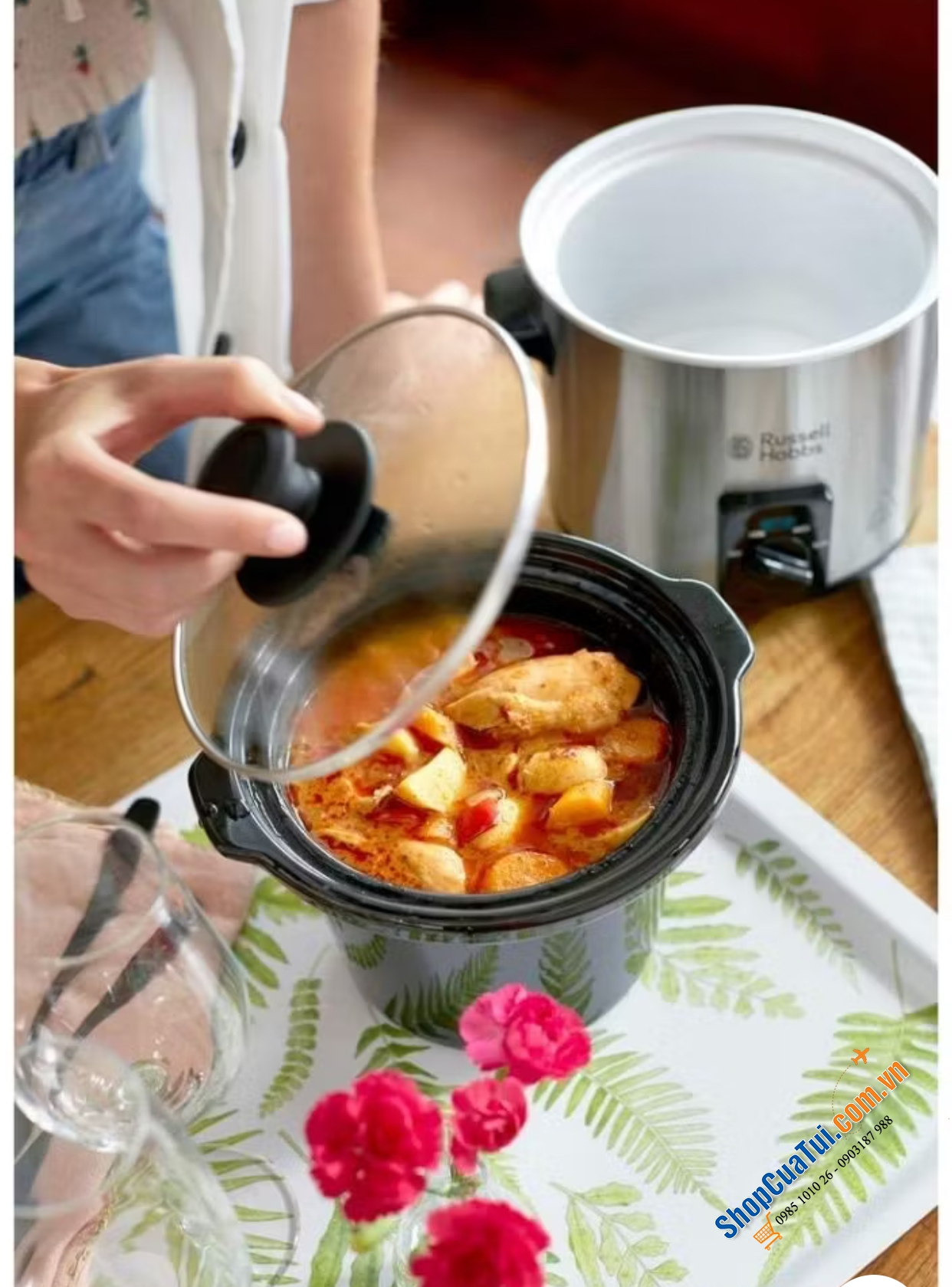 Nồi nấu chậm Russell Hobbs 2 lít 25570-56 Compact Living - Nồi cơ dễ sử dụng , dung tích  2 lít nhỏ gọn tiện lợi