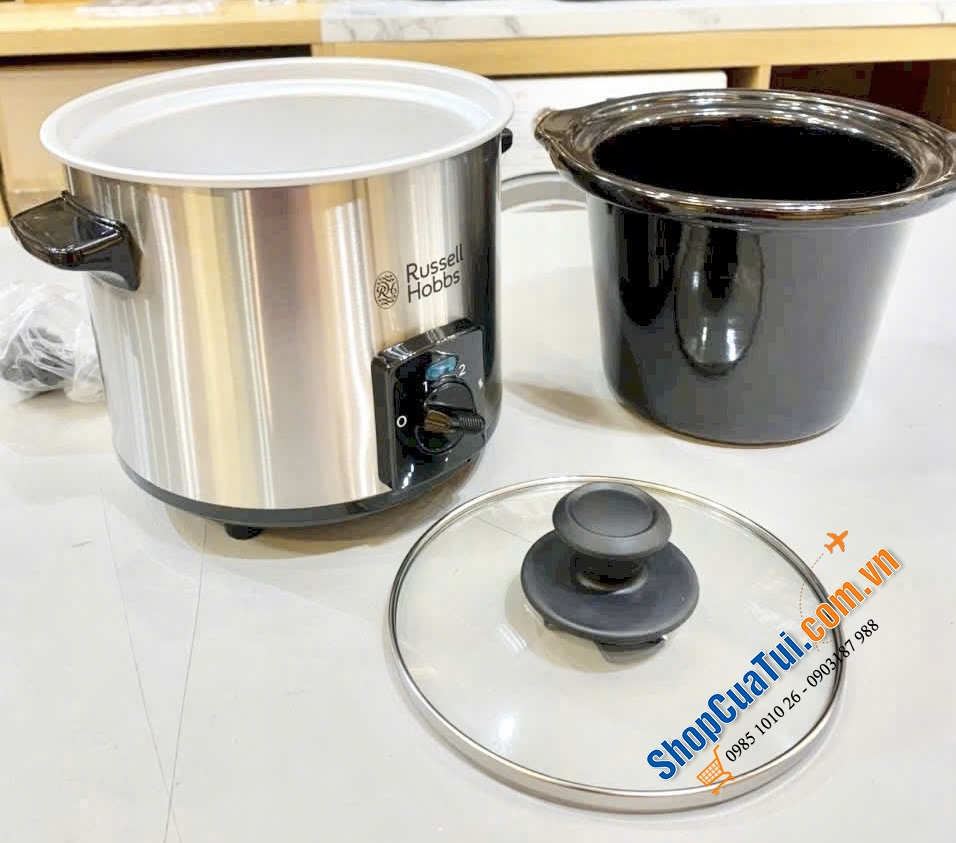 Nồi nấu chậm Russell Hobbs 2 lít 25570-56 Compact Living - Nồi cơ dễ sử dụng , dung tích  2 lít nhỏ gọn tiện lợi