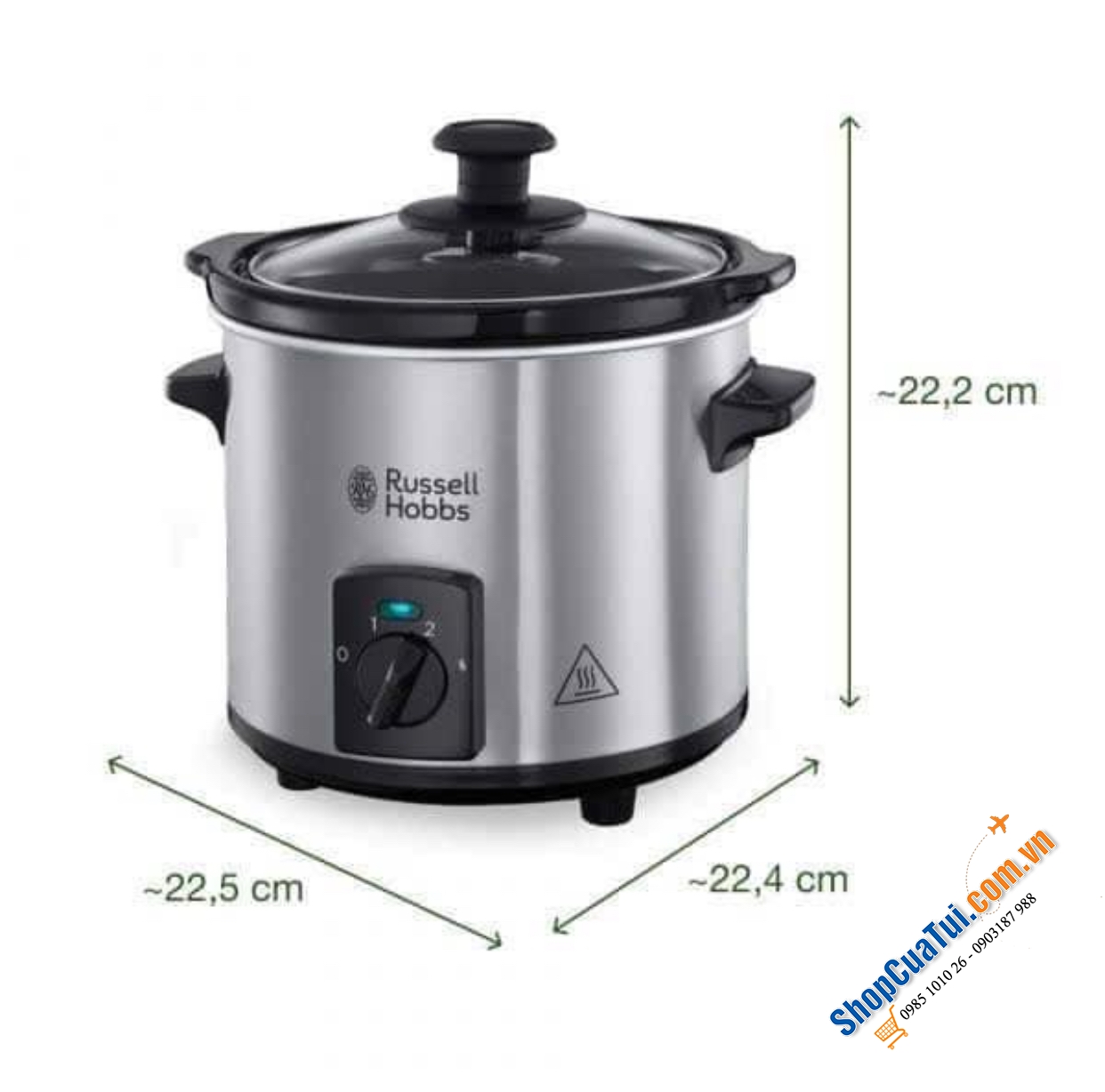 Nồi nấu chậm Russell Hobbs 2 lít 25570-56 Compact Living - Nồi cơ dễ sử dụng , dung tích  2 lít nhỏ gọn tiện lợi