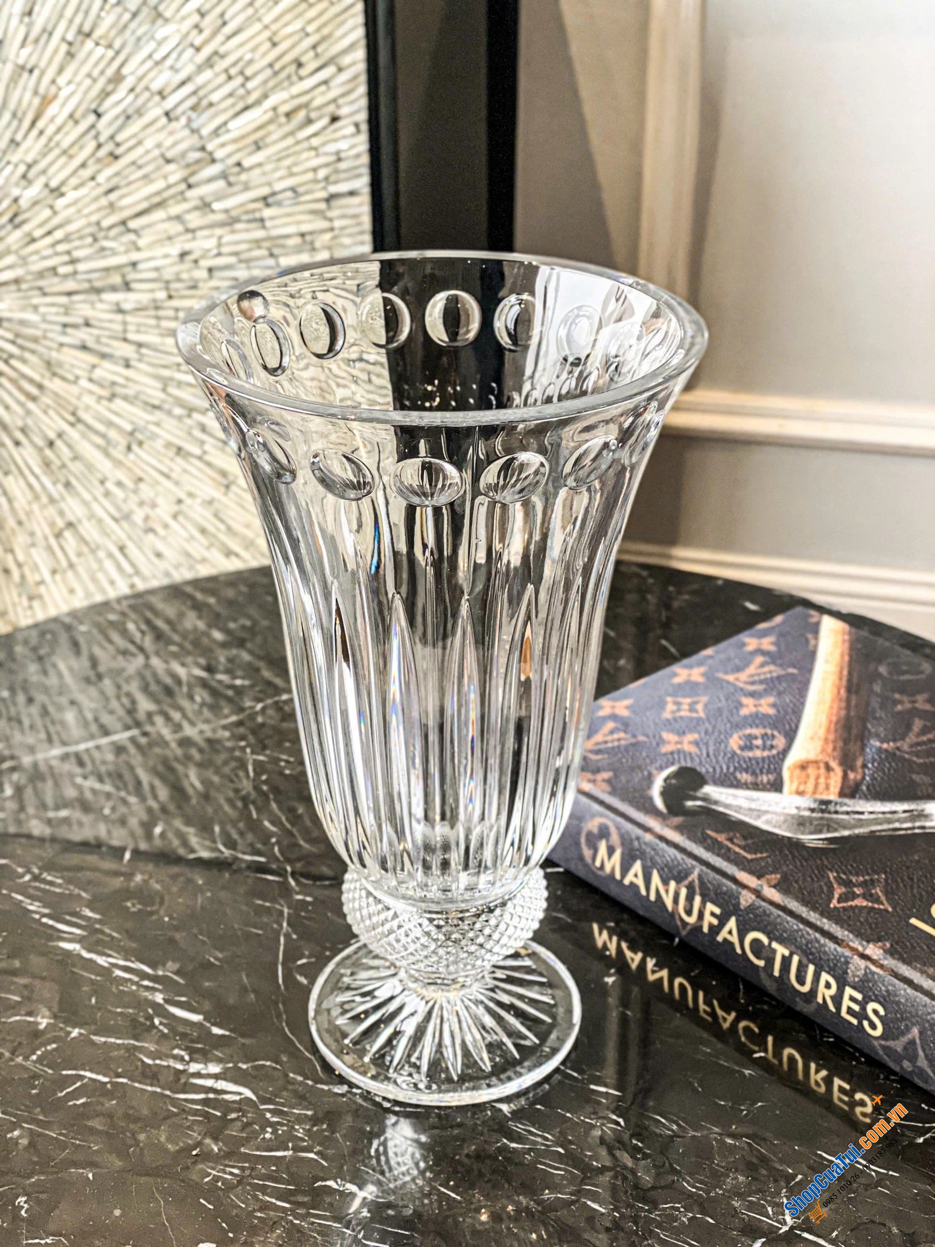 ComBo Lọ Hoa Bohemia Windsor 33cm , Bát Windsor 28cm , chân bồng Windsor 30.5cm.