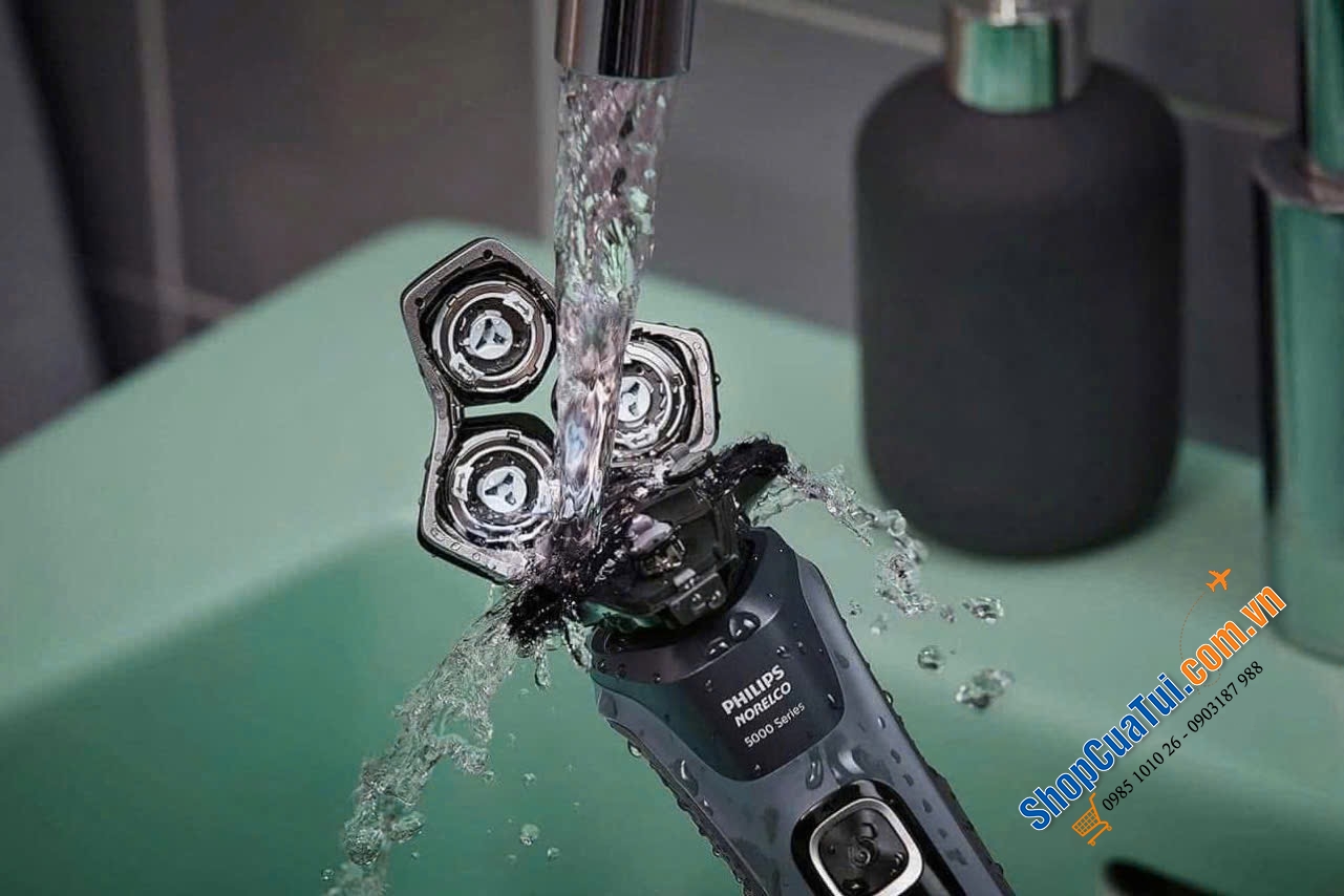 MÁY CẠO RÂU PHILIPS S5880 - máy Cạo râu không dây lên đến 60 phút khi được sạc đầy, 45 lưỡi dao tự mài sắc