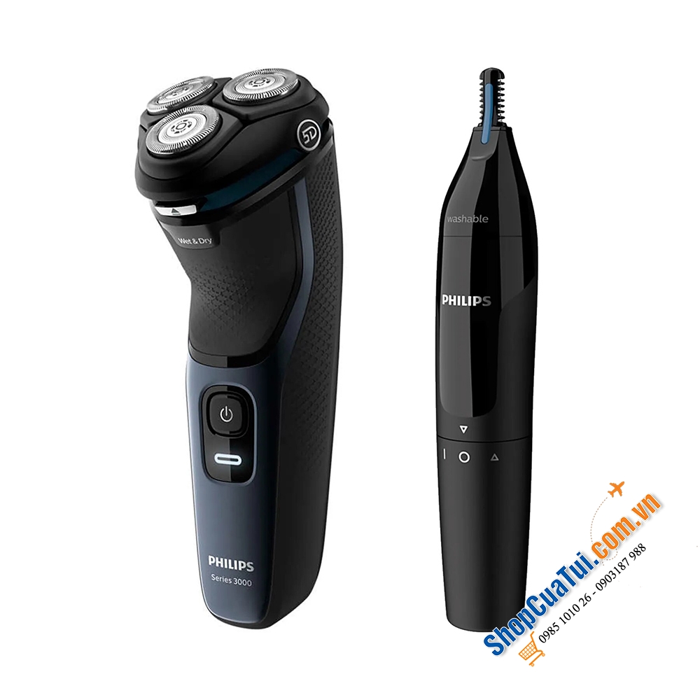 Máy cạo râu Philips S3133/57 kèm tỉa lông mũi - Made in Germany