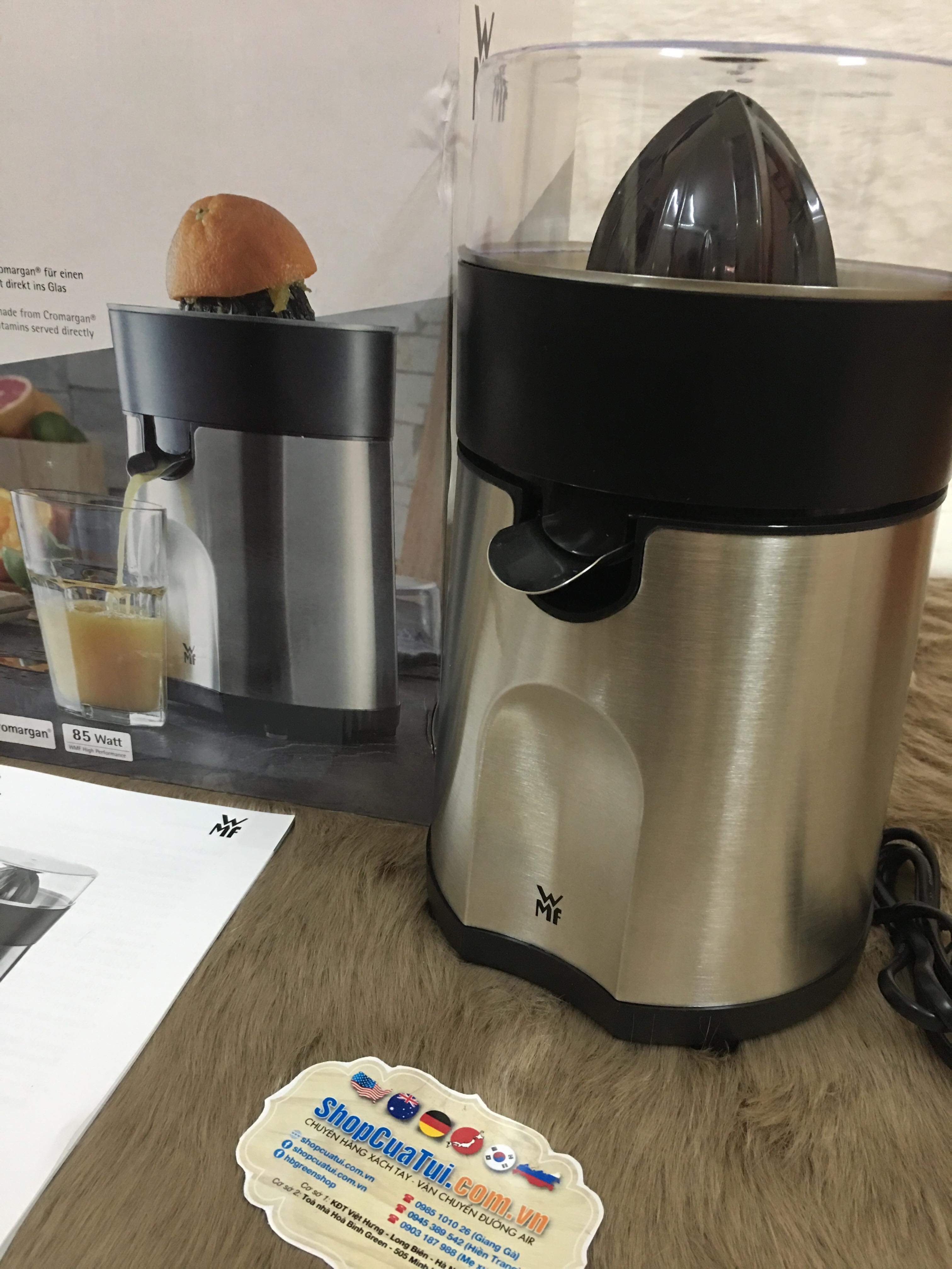 Máy vắt cam WMF, Germany - Thiết kế sang trọng và tiện dụng, có thể vắt được cam, chanh, bưởi, lựu... công suất 85w