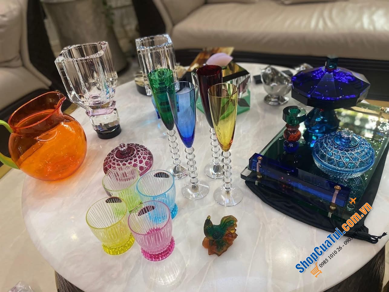 Chân bồng có nắp Reflections Copenhagen Hamptons Bonbonniere đựng bánh kẹo, muối tắm, hoa oải hương hoặc đồ trang sức cao cấp