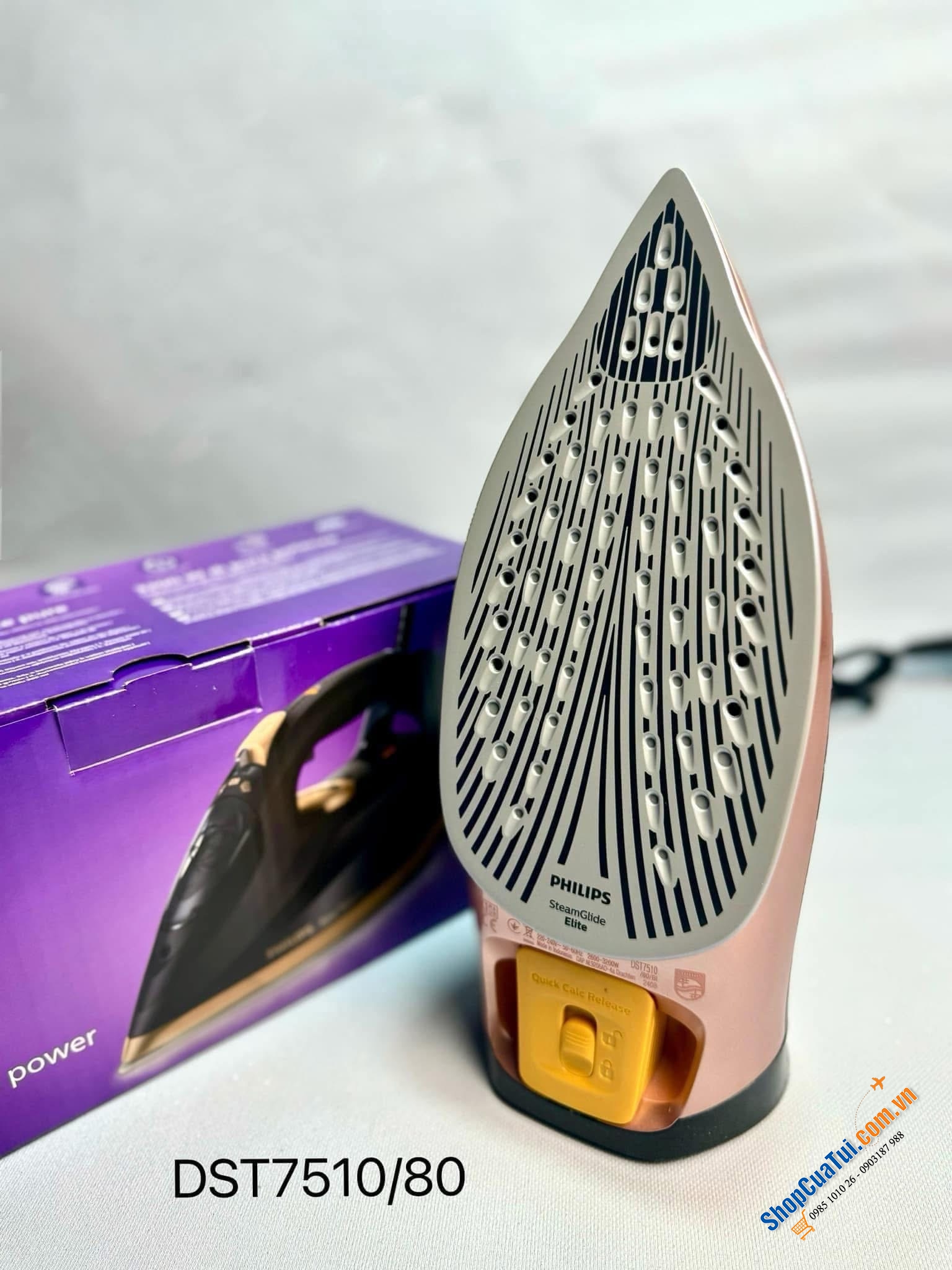 Bàn là hơi nước Philips Azur 7500 Series DST7510/80 (màu xanh dương/vàng).