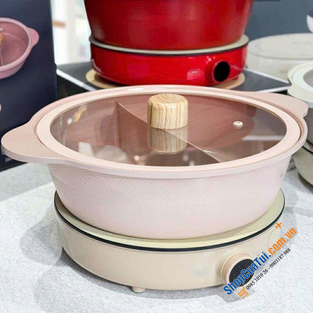 NỒI LẨU 2 NGĂN 2LOCK - Made in Korea– SIÊU TIỆN LỢI CHO MỌI GIA ĐÌNH! (Nồi lẩu ko kèm bếp từ)