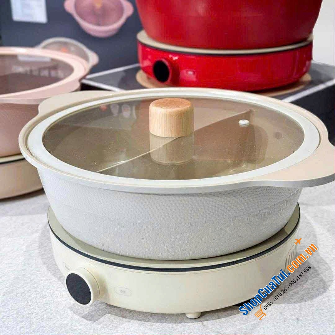 NỒI LẨU 2 NGĂN 2LOCK - Made in Korea– SIÊU TIỆN LỢI CHO MỌI GIA ĐÌNH! (Nồi lẩu ko kèm bếp từ)