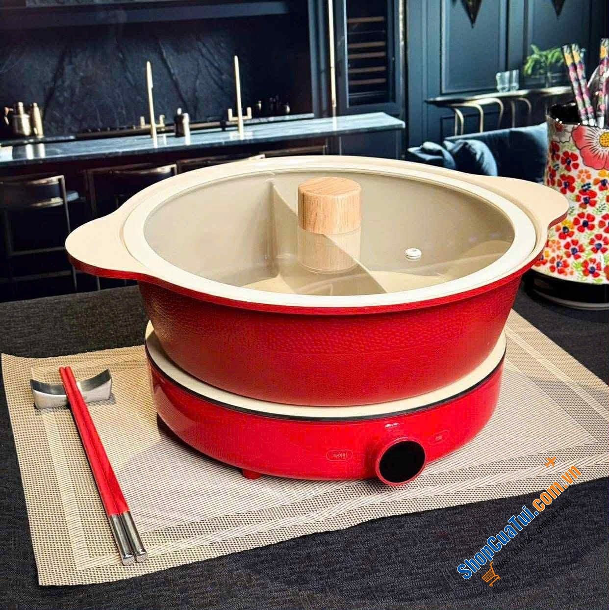 NỒI LẨU 2 NGĂN 2LOCK - Made in Korea– SIÊU TIỆN LỢI CHO MỌI GIA ĐÌNH! (Nồi lẩu ko kèm bếp từ)