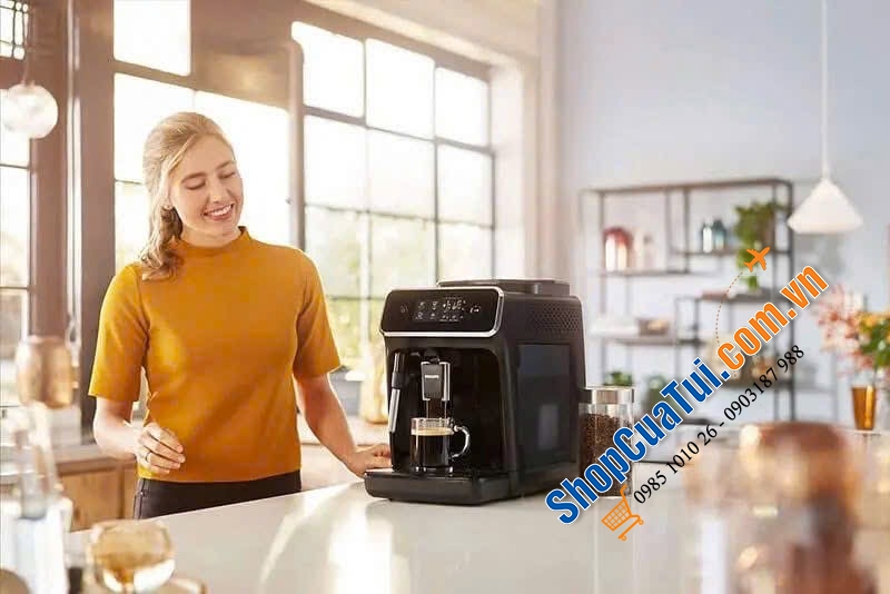 Máy pha cà phê Philips EP2220/10 made in Romania giúp tận hưởng 2 loại cà phê Espresso và cà phê đen cực ngon