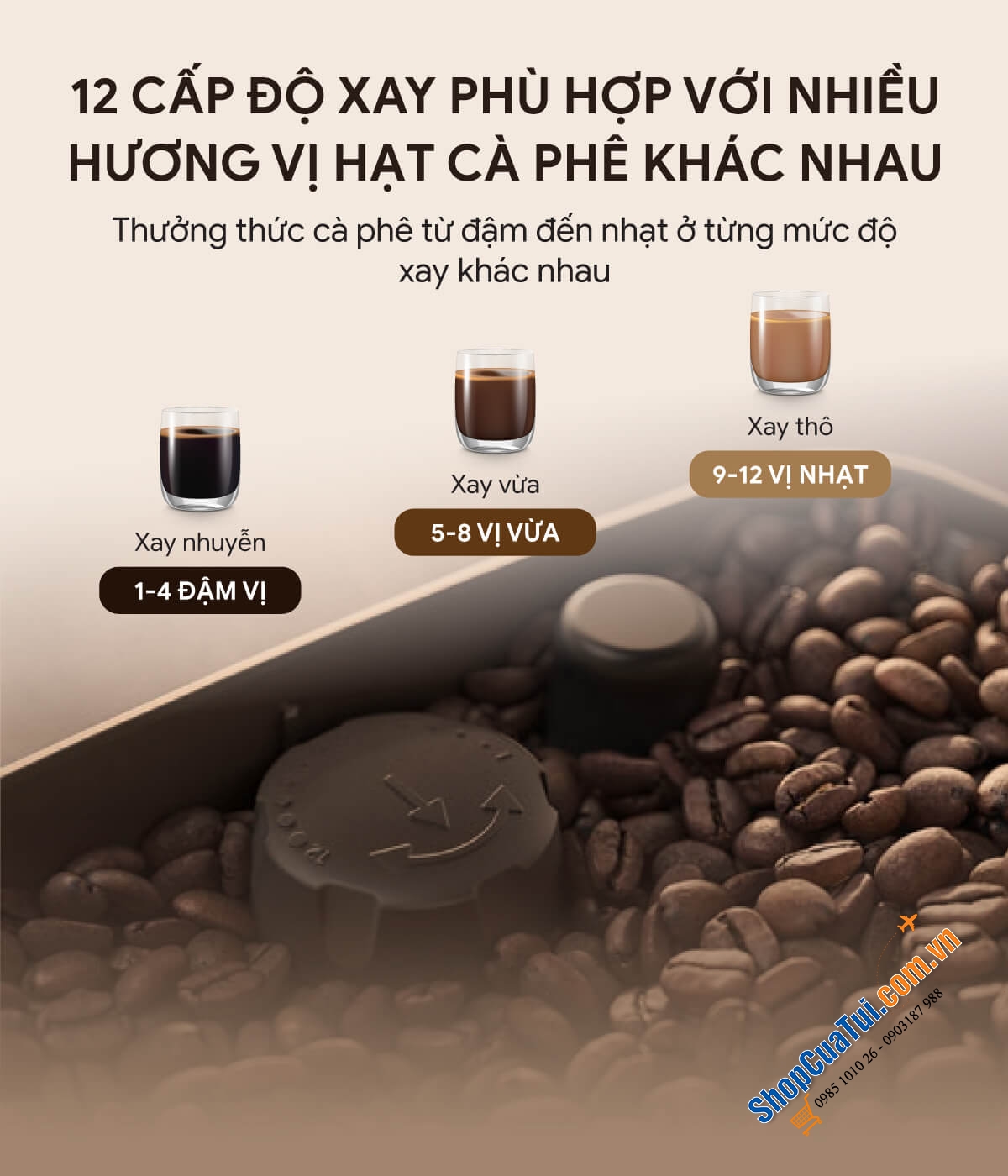 Máy pha cà phê Philips EP2220/10 made in Romania giúp tận hưởng 2 loại cà phê Espresso và cà phê đen cực ngon