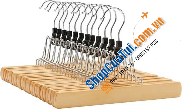 Set 12 mắc áo Songmics kẹp gỗ.