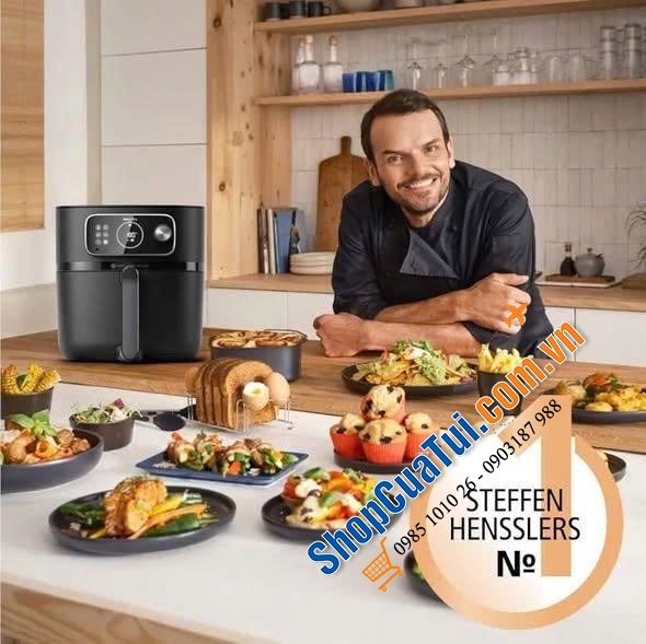 Nồi chiên không dầu Philips HD9876 - Philips Combi 7000 - Mẫu mới nhất 2025 8.3L ( màu trắng, màu đen )