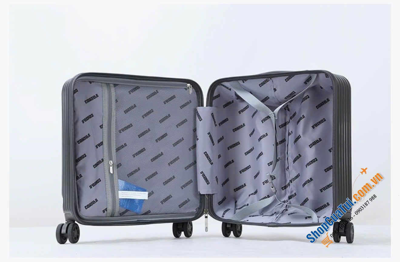 VALI Mixibaby Gorilla size cabin - valy phù hợp với hầu hết các khoang hành lý xách tay quốc tế Kích thước 56 x 37 x 18cm