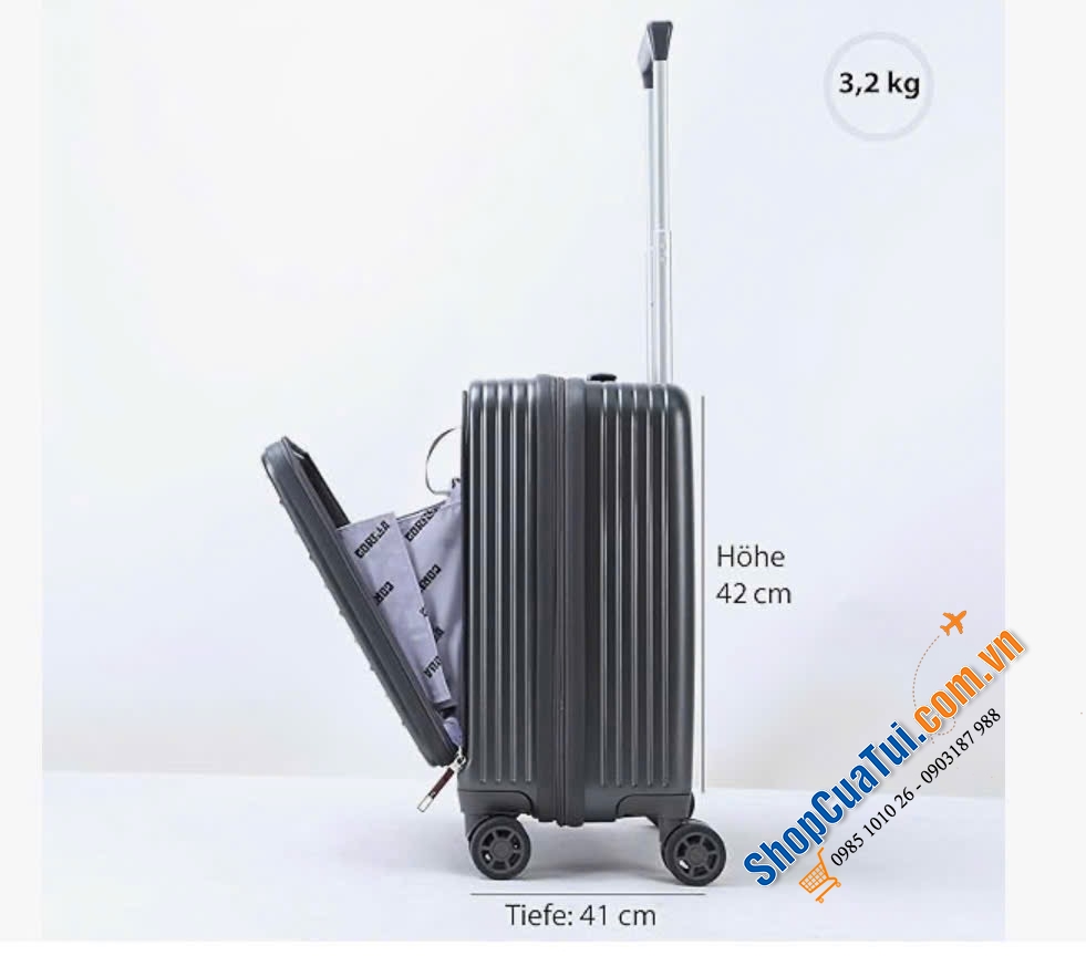VALI Mixibaby Gorilla size cabin - valy phù hợp với hầu hết các khoang hành lý xách tay quốc tế Kích thước 56 x 37 x 18cm