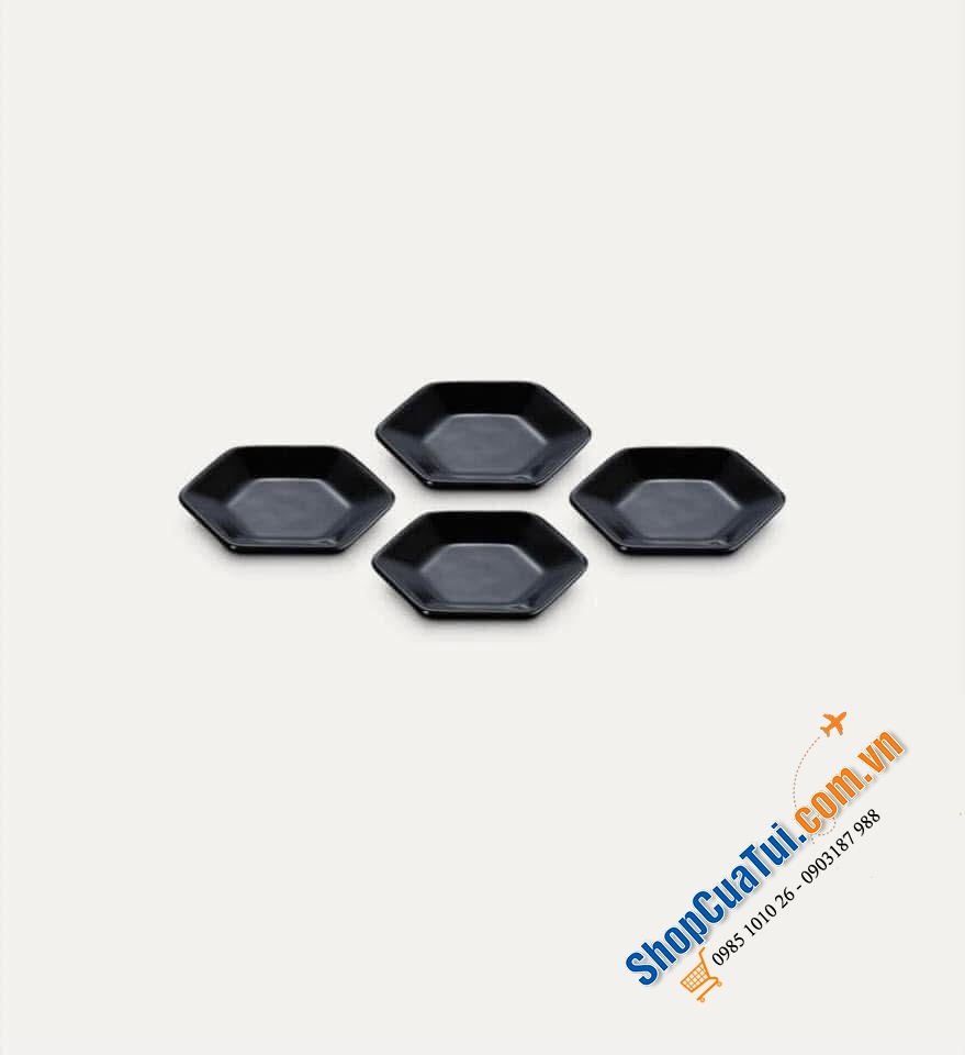 SET 4 ĐĨA ĐỰNG GIA VỊ LE CREUSET KIM SA LỤC GIÁC.
