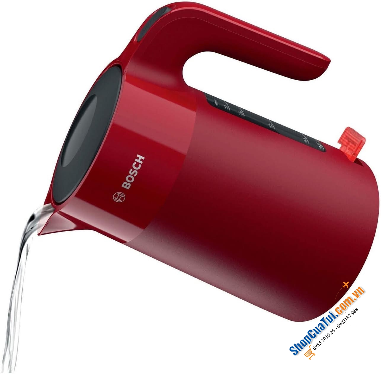 Ấm siêu tốc Bosch TWK2M164 màu đỏ.