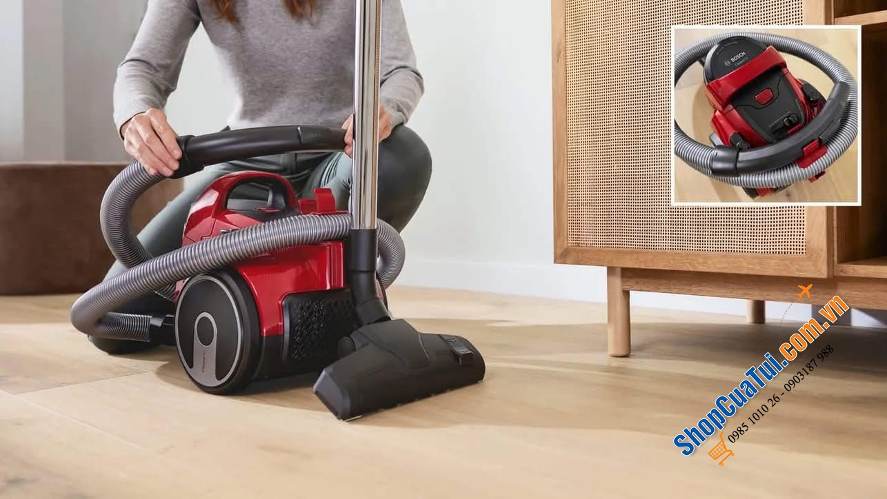 Máy hút bụi BOSCH BGC05AAA2 màu đỏ.
