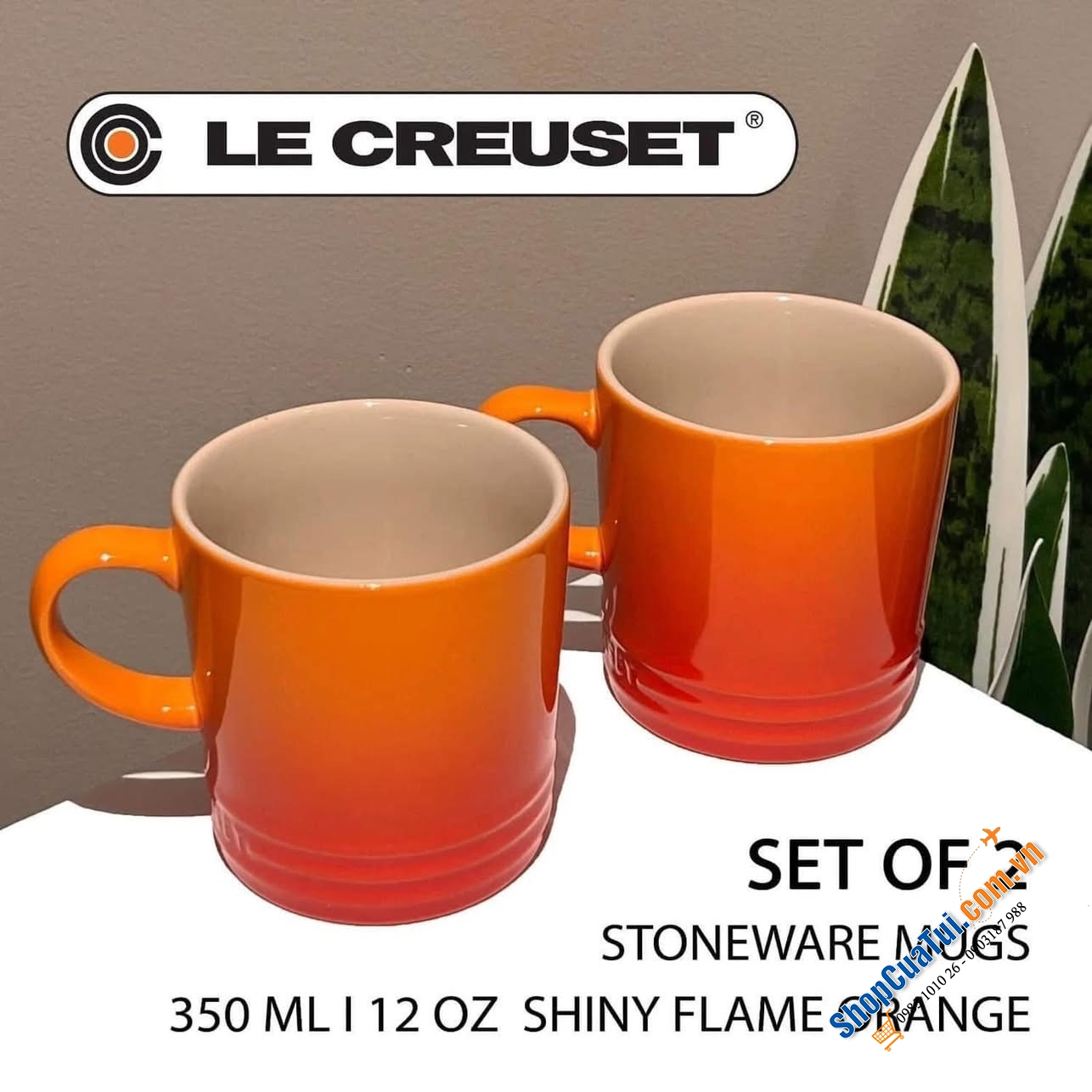 SET 2 CỐC LE CREUSET 100ml & 350ml mầu cam.