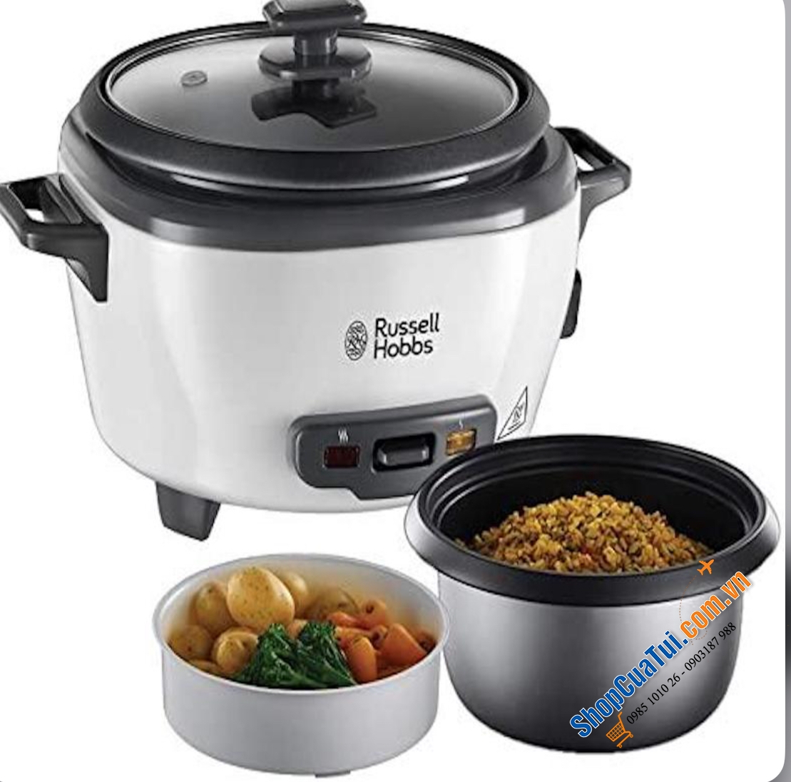 Nồi Cơm Điện Russell Hobbs 27040 Size 2L - Nồi cơ size lớn dành cho 6-10 người