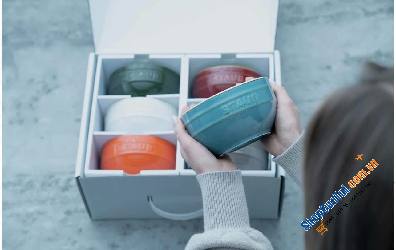Set 6 bát ăn phở, cháo Staub 14cm - SET 6 BÁT ĂN MÌ STAUB 14CM 0,7L CẦU VỒNG.
