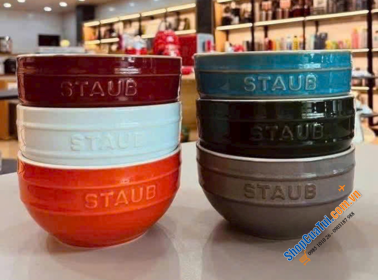 Set 6 bát ăn phở, cháo Staub 14cm - SET 6 BÁT ĂN MÌ STAUB 14CM 0,7L CẦU VỒNG.
