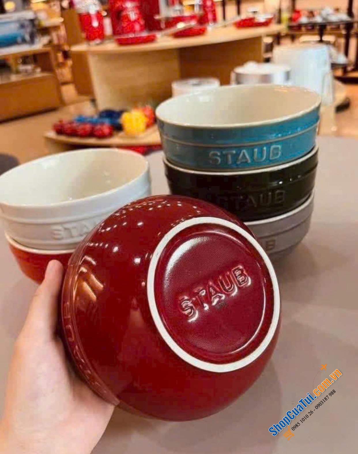 Set 6 bát ăn phở, cháo Staub 14cm - SET 6 BÁT ĂN MÌ STAUB 14CM 0,7L CẦU VỒNG.