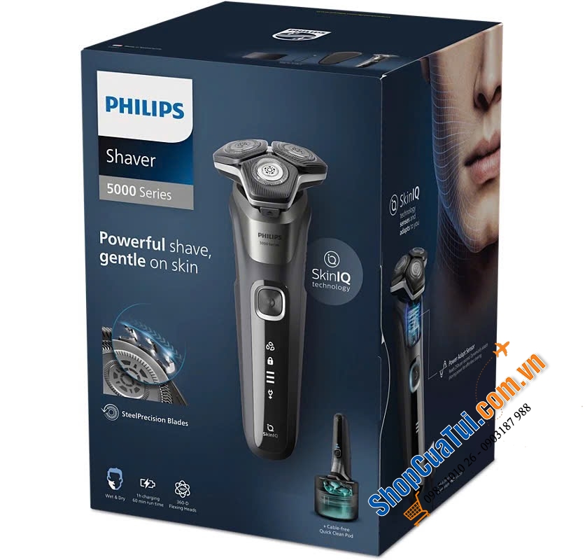 MÁY CẠO RÂU PHILIPS S5000 S5887/50 - Made in Netherlands.