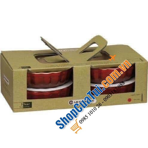 SET 4 ĐĨA/KHUÔN BÁNH LE CREUSET TARTE MẦU CAM.