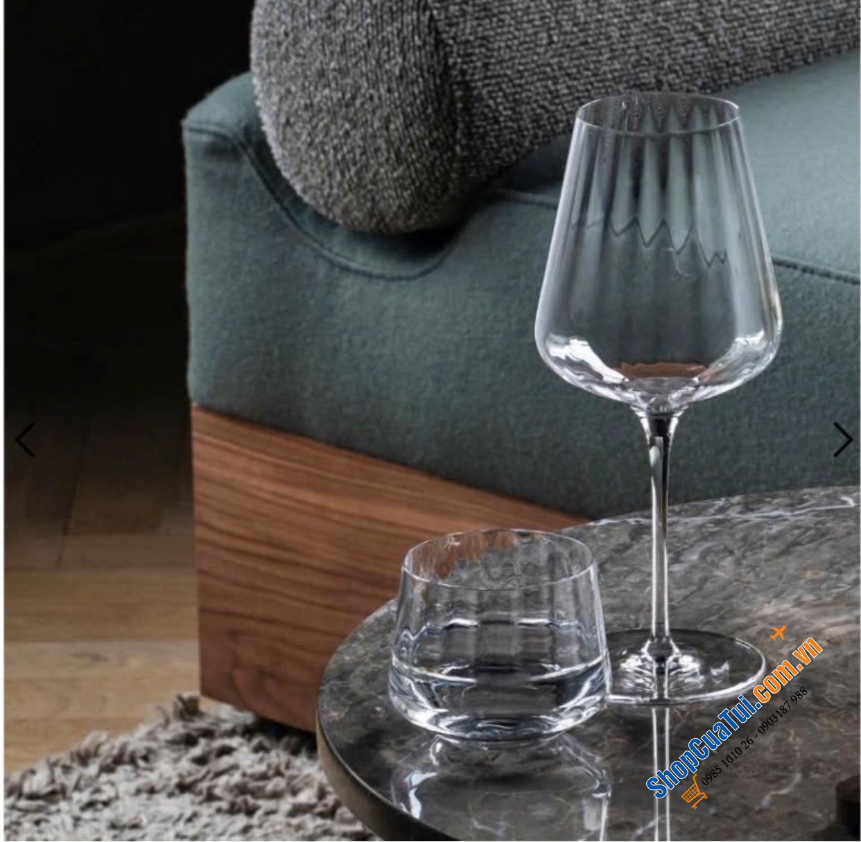 Bộ 6 cốc Georg Jensen Bernadotte 250ml dạng lượn sóng mềm mại