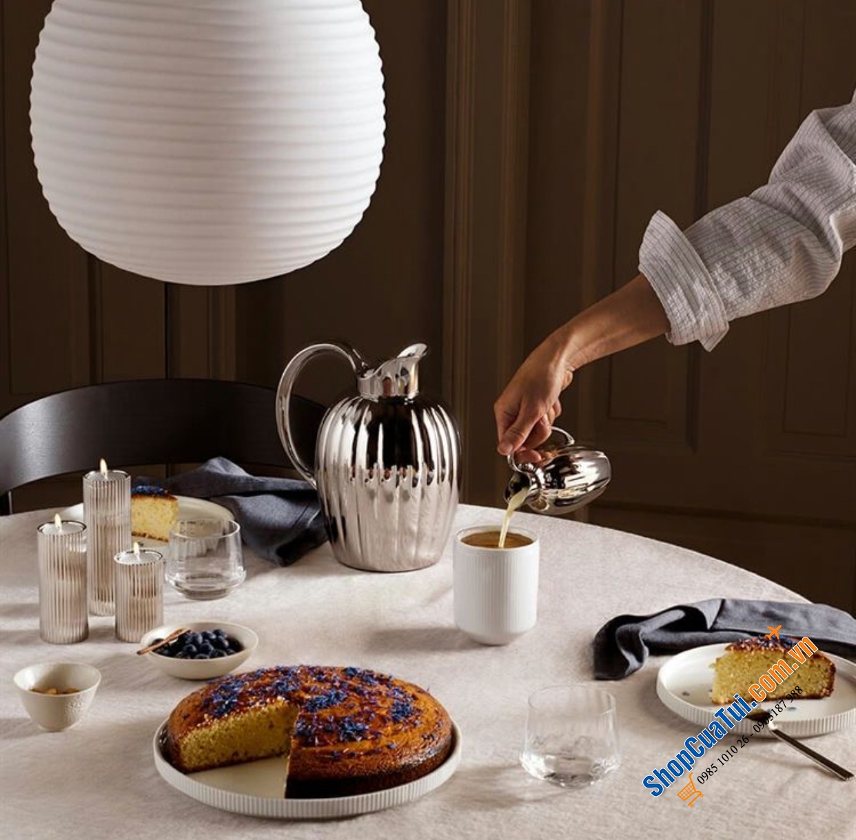 Bộ 6 cốc Georg Jensen Bernadotte 250ml dạng lượn sóng mềm mại