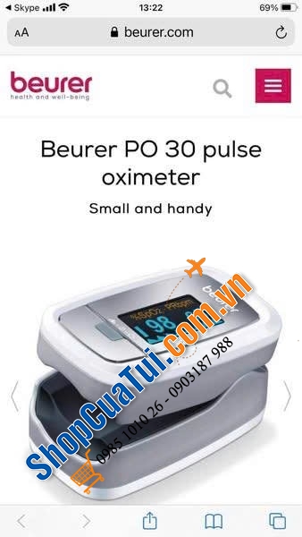MÁY ĐO NỒNG ĐỘ OXY MÁU BEURER PO30.