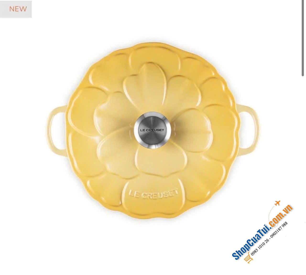 NỒI CHẢO TRÁNG MEN LE CREUSET HOA HẢI QUỲ (cúc la mã) 26cm - màu vàng - Le Creuset Signature Cast Iron 2.25-quart Honey Petal Braiser