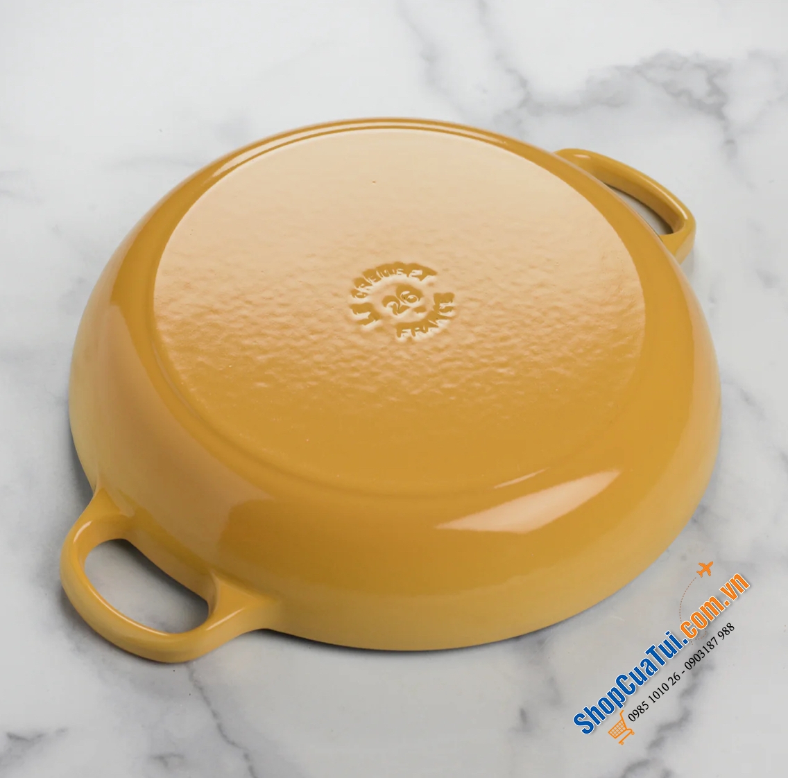 NỒI CHẢO TRÁNG MEN LE CREUSET HOA HẢI QUỲ (cúc la mã) 26cm - màu vàng - Le Creuset Signature Cast Iron 2.25-quart Honey Petal Braiser