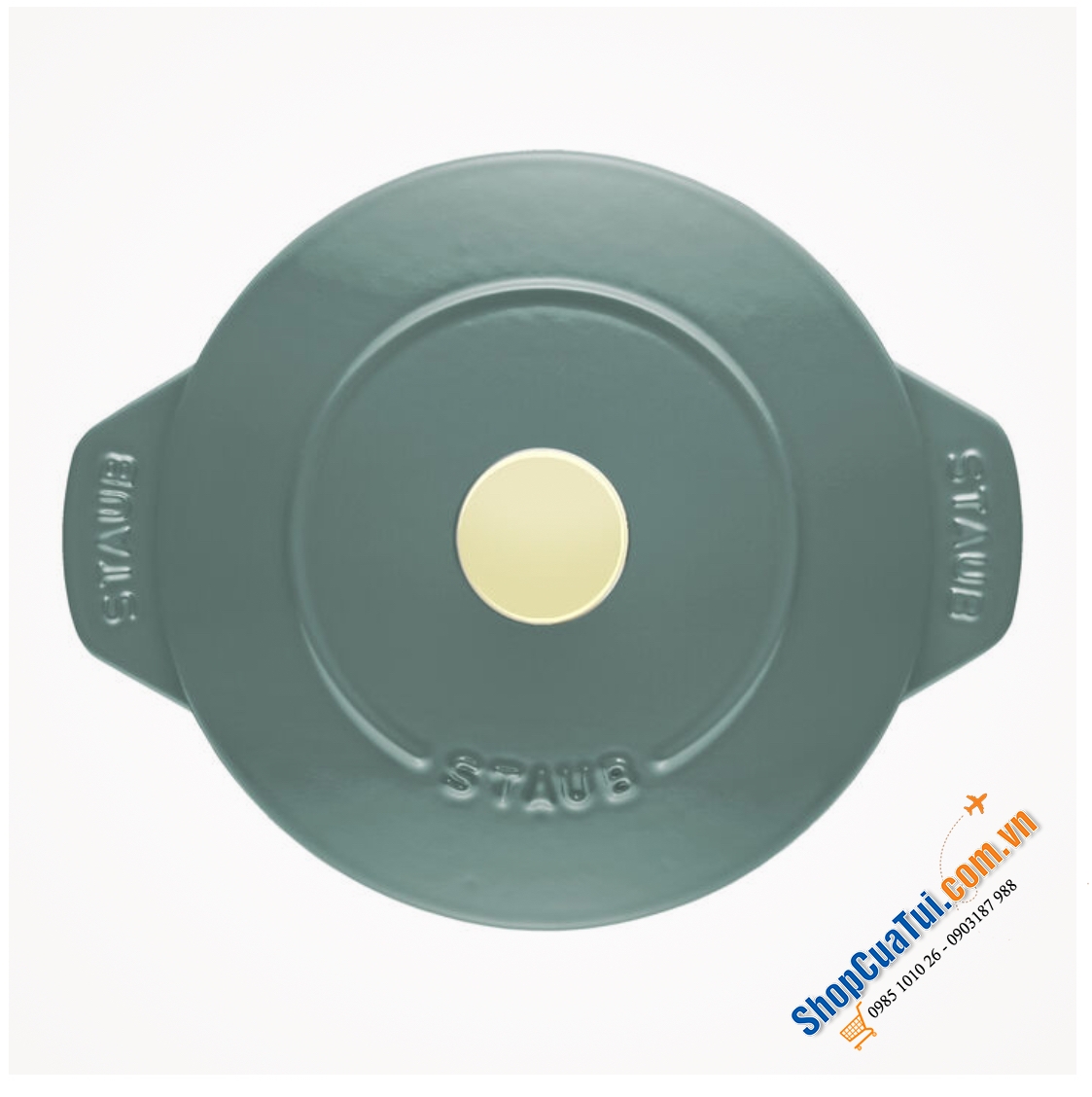 NỒI STAUB GOHAN 16 CM eucalyptus màu xanh bạch đàn 1,75 Lít - Made in France