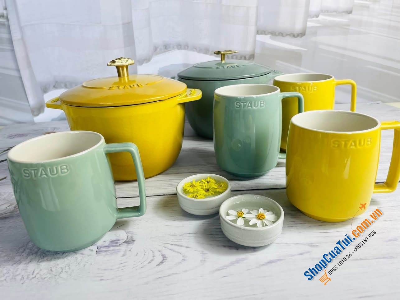 NỒI STAUB GOHAN 16 CM eucalyptus màu xanh bạch đàn 1,75 Lít - Made in France