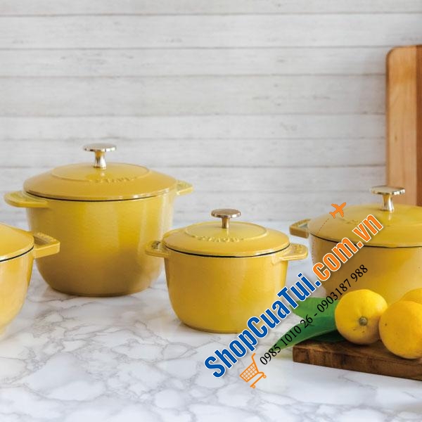 NỒI STAUB GOHAN 16 CM citron màu vàng chanh 1,75 Lít - Made in France