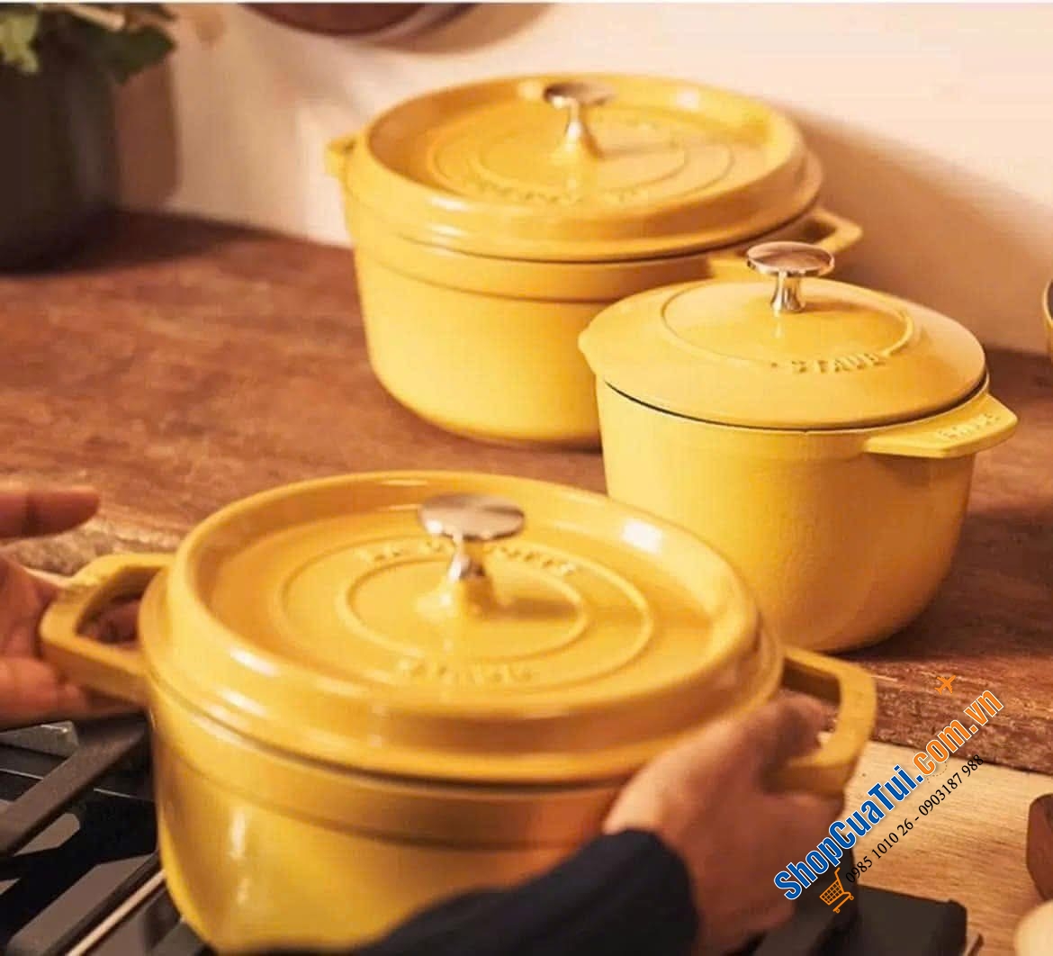 NỒI STAUB GOHAN 16 CM citron màu vàng chanh 1,75 Lít - Made in France