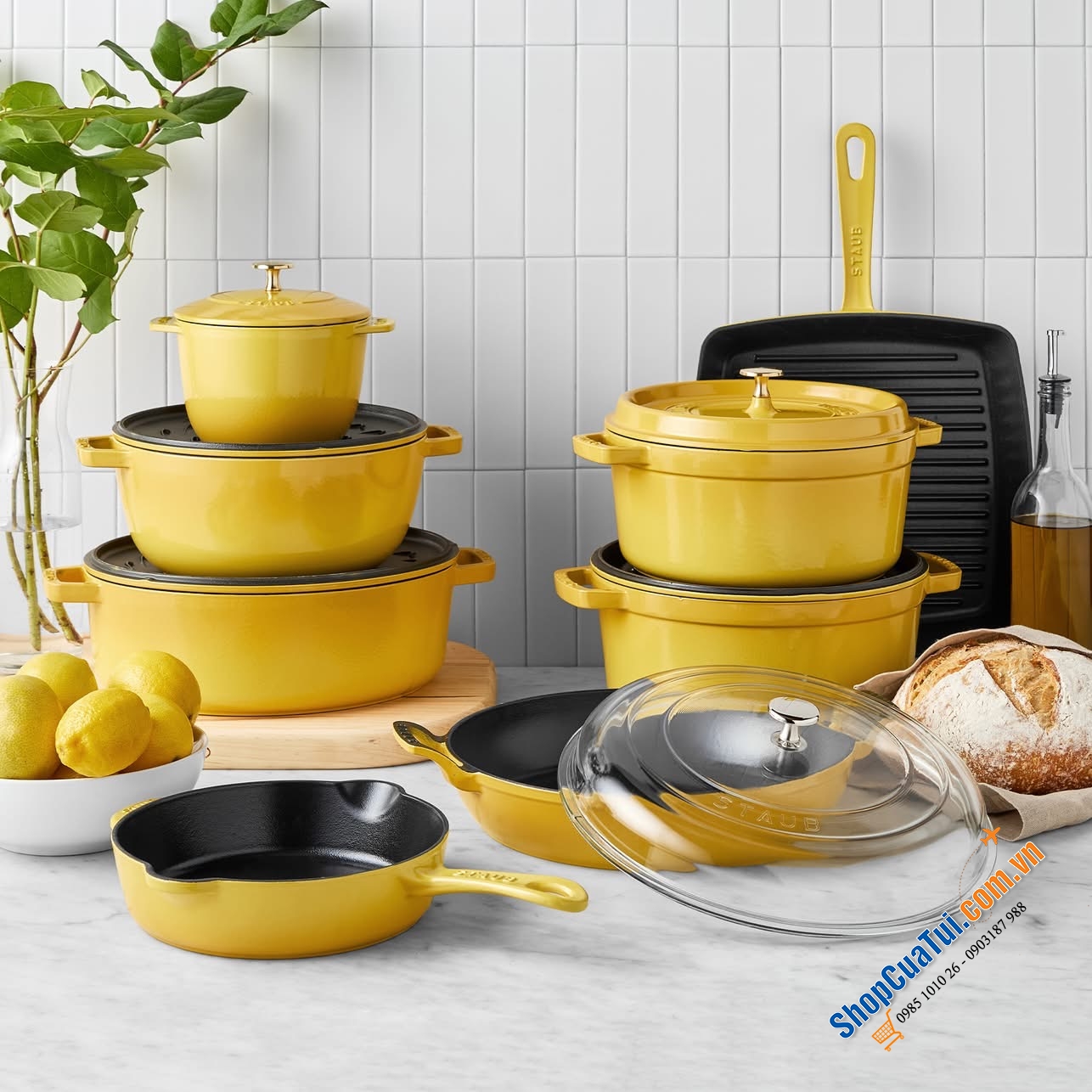 NỒI STAUB GOHAN 16 CM citron màu vàng chanh 1,75 Lít - Made in France