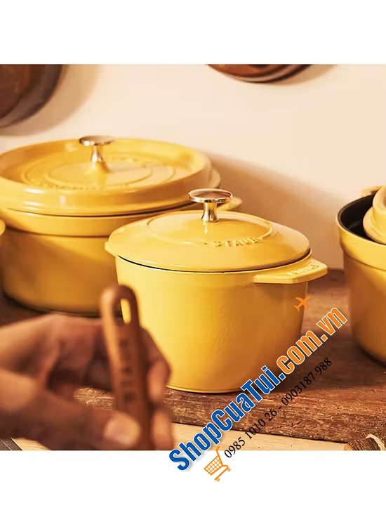 NỒI STAUB GOHAN 16 CM citron màu vàng chanh 1,75 Lít - Made in France