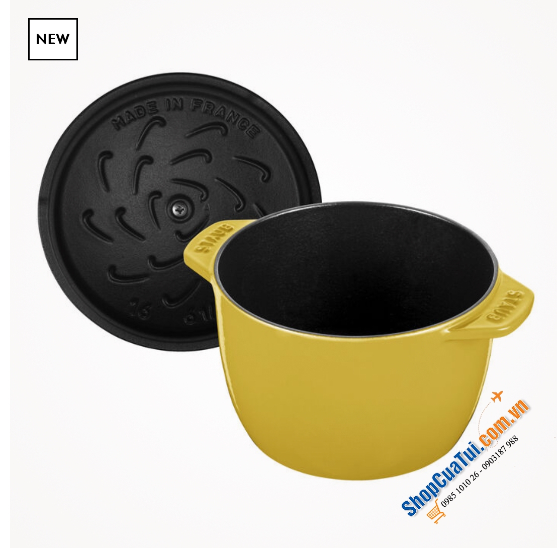 NỒI STAUB GOHAN 16 CM citron màu vàng chanh 1,75 Lít - Made in France