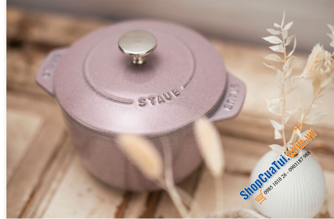 NỒI STAUB GOHAN 16 CM cherry blossom màu hoa anh đào 1,75 Lít - Made in France