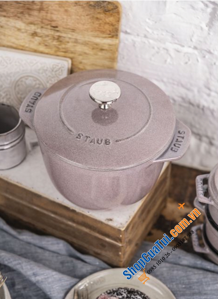 NỒI STAUB GOHAN 16 CM cherry blossom màu hoa anh đào 1,75 Lít - Made in France