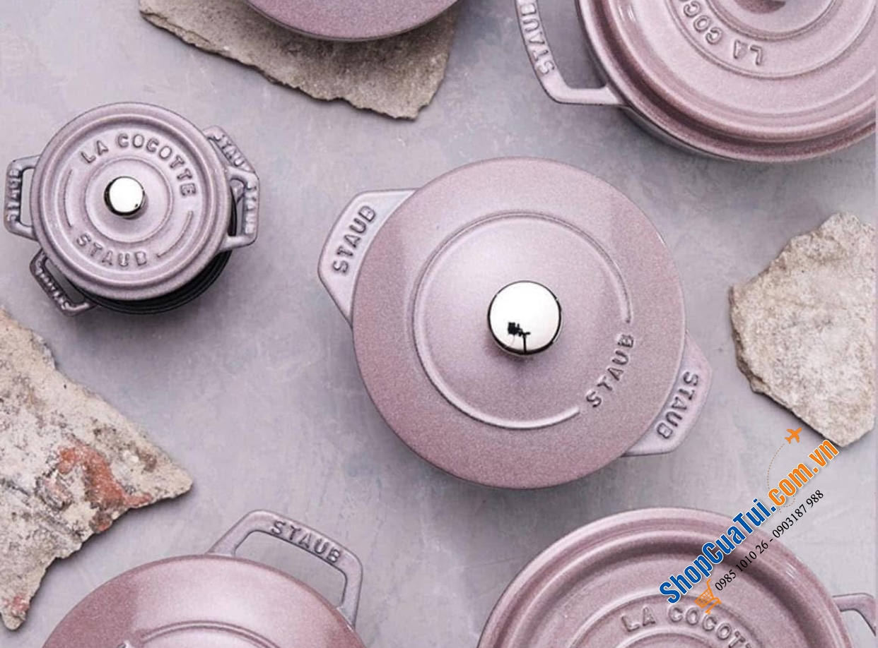 NỒI STAUB GOHAN 16 CM cherry blossom màu hoa anh đào 1,75 Lít - Made in France